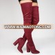 Women Thigh High Boots high heeled Shoes Ladies Over The Knee Boots In Maroon Faux Suede chengdu Shoes